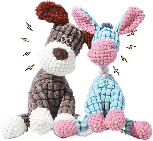 Miniatura 12 de Juguetes para perros, juguete de peluche indestructible, juguetes para perros para masticadores agresivos, juguete chirriante para masticar perros