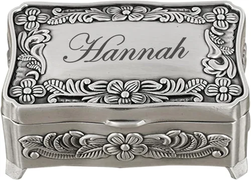 Joyero vintage personalizado caja de metal personalizada con nombre, pequeño organizador de almacenamiento de joyas, caja de regalo de recuerdo para