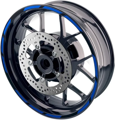 Miniatura 16 de MC MOTOPARTS Pegatinas para llantas exteriores de 17 pulgadas S01B compatibles con YZF R125 MT125 MT07 MT10 MT25 FZ25 MT03 (azul)