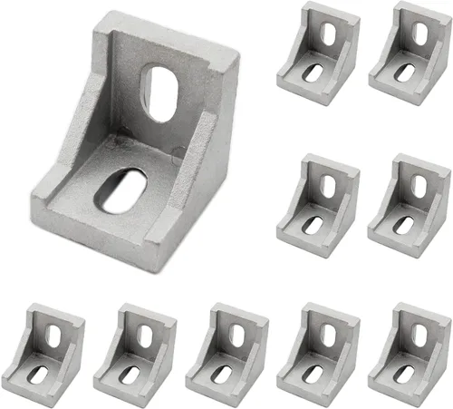 Miniatura 12 de Paquete de 10 soportes de esquina de perfil de aluminio, cierre de junta de ángulo recto en forma de L, conector para perfil de extrusión