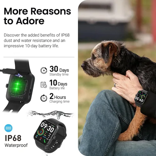 Miniatura 6 de TOZO AMOLED S4 AcuFit One - Reloj inteligente de 1.78 pulgadas, pantalla ultra clara para hombres y mujeres, monitor de actividad física de Negro