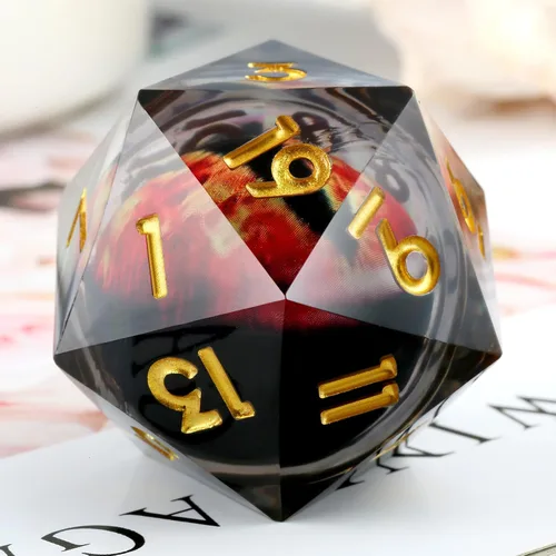 Miniatura 9 de D20 Dados Metal DNDND - Dados metálicos grandes de 1.299 in con magnífica caja de regalo para Calabozos y Dragones (rayas verdes)