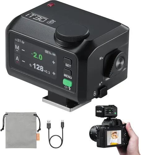 Miniatura 13 de Godox iT30Pro-C Pocket TTL Camera Flash para Canon: 2.4G inalámbrico+pantalla táctil (equivalente a disparador X3 incorporado), batería de iones