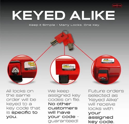 Miniatura 7 de Equipment Lock Co. Cerradura de puerta enrollable resistente con llave similar, modelo # HDRDL-KA