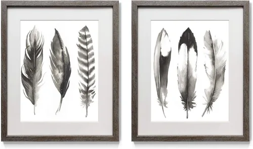 Miniatura 25 de Arte floral para pared, marco rústico de plata envejecida, juego de decoración de pared de 2 piezas: plumeria, caléndula, flores silvestres