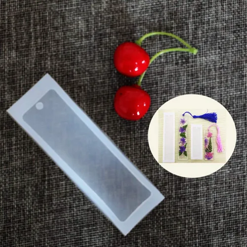 Miniatura 4 de Molde rectangular de silicona para marcapáginas de resina epoxi, kit de moldes transparentes de silicona para manualidades, herramientas para hacer