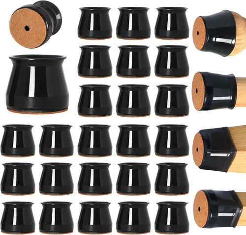 Miniatura 12 de Ansible 36 Pack Protectores de Patas de Silla para Pisos de Madera Dura, Fundas de Silicona y Fieltro, Almohadillas, Tapas, Protegen los Pies
