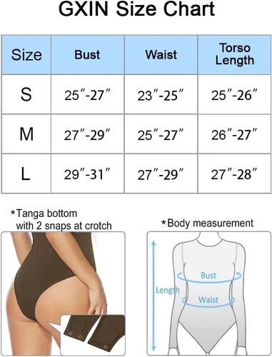 Miniatura 7 de GXIN Body sexy de 2 piezas para mujer, manga larga, acanalado, bodysuits