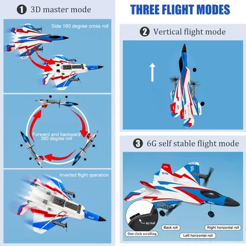 Miniatura 4 de Avión de control remoto de 4 canales, avión F-22 RC para adultos principiantes con sistema de estabilización Xpilot volador acrobático y acrobacia