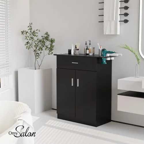 Miniatura 2 de OmySalon Estación de almacenamiento de salón, estaciones de peluquería, equipo de spa para salón de belleza, gabinete independiente con 1 cajón, 1