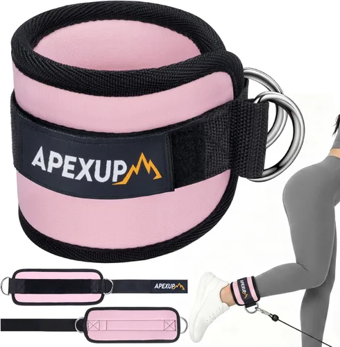 APEXUP Correa de tobillo para máquina de cable, bandas de resistencia de tobillo, correas de tobillo de patada hacia atrás con cable para gimnasio,