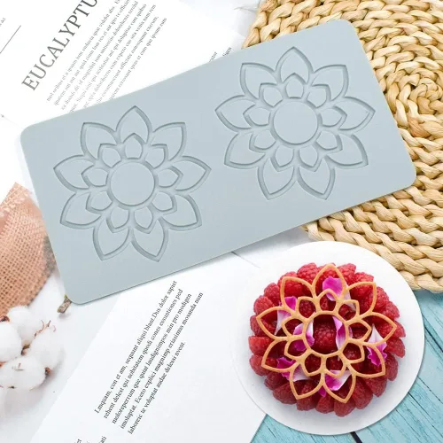 Miniatura 17 de Molde de encaje de hojas huecas 3D, molde de encaje de silicona con formas de flores de múltiples hojas para decoración de pasteles, tapete