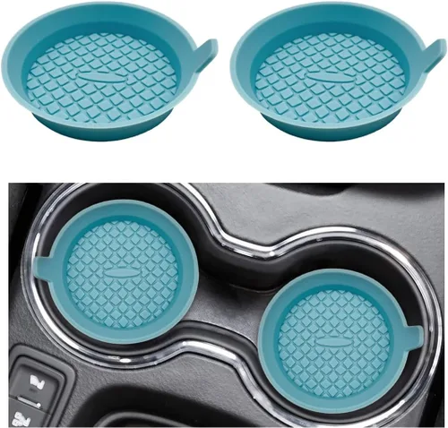Miniatura 7 de Ohleats 2 unidades de posavasos para tazas de coche, 2.75 pulgadas de silicona antideslizante, portavasos para automóvil, universal, con ranura