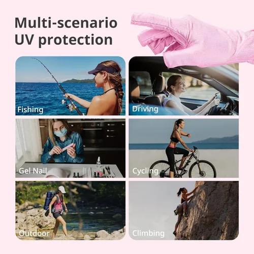 Miniatura 6 de AIRSEE Guantes UV para lámpara de uñas, protección UV profesional UPF50+ para manicuras, arte de uñas, guantes sin dedos que protegen la piel