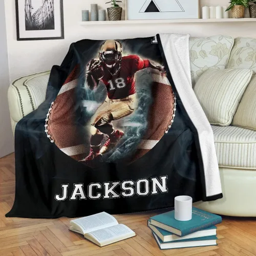 Miniatura 3 de Manta de fútbol personalizada con nombre y número, manta de fútbol personalizada con nombre y número, manta suave para cama, mantas cálidas, regalos