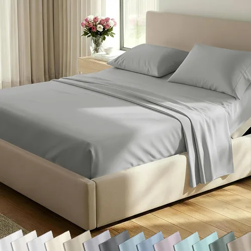 Miniatura 54 de California Design Den Juego de sábanas tamaño King, 100% algodón, sábanas lujosas de 600 hilos con bolsillo profundo, ropa de cama duradera con 16