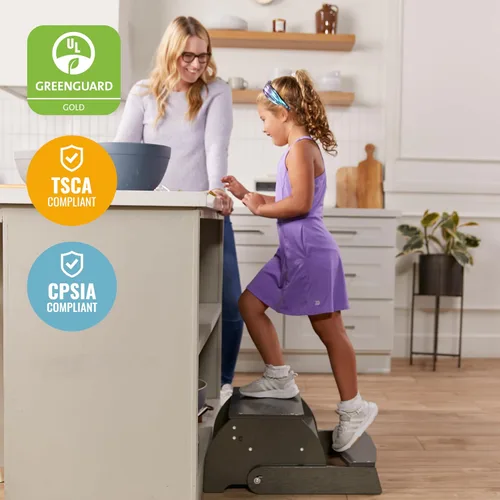 Miniatura 6 de ECR4Kids Taburete y silla Flip-Flop, muebles para niños, gris lavado