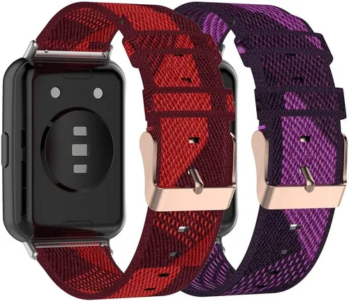 Miniatura 14 de Senter Correas de repuesto de nailon suave de liberación rápida para Huawei Watch Fit 2 Smart Watch Amarillo