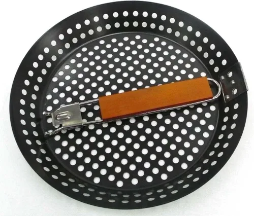 Miniatura 3 de Sartén antiadherente para parrilla de 12 pulgadas, colador grande con mango extraíble para freír en aceite abundante alimentos fritos, mariscos