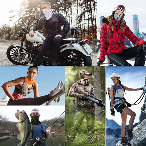 Miniatura 7 de Paquete de 6 polainas para cuello para hombres y mujeres, transpirables, para exteriores, para senderismo, correr, ciclismo y pesca