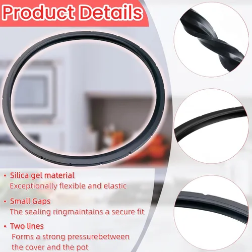 Miniatura 3 de Juego de 2 anillos de sellado de olla a presión 09936 y enchufe de sobrepresión apto para olla a presión Presto, varias piezas de 4 cuartos de galón