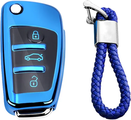 Miniatura 10 de Para Hombre Mujer Genuino Cubierta de Llavero de Cuero para Audi A1 A3 A4 A6 A8 Quattro Q2 Q3 Q7 R8 RS3 RS6 S3 S6 TT TTS, Funda de Llavero de Coche