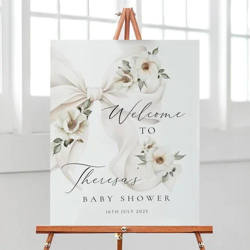 Miniatura 27 de Letrero de bienvenida editable de flores silvestres para baby shower, letrero de mariposa para baby shower, letrero con nombre personalizado