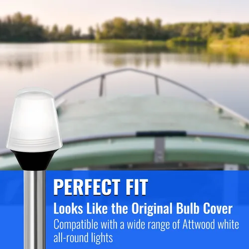 Miniatura 9 de Saillong Replacement Boat Stern Light Cover Lens Cap Compatible with Attwood Boat Anchor 91017B7 Frosted Globe Screw On All Round Navigation Light