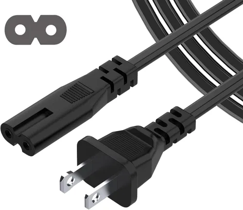 Cable de CA de 2 clavijas de 6 pies compatible con Sony Asus Acer Toshiba cargador de laptop Samsung LG TCL LED LCD TV Monitor Mini Nevera PS3 PS4