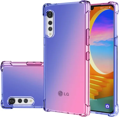 Linda funda para LG Velvet 5G LM-G900, funda protectora de TPU suave antiarañazos, a prueba de golpes, para LG Velvet (azul/rosa)