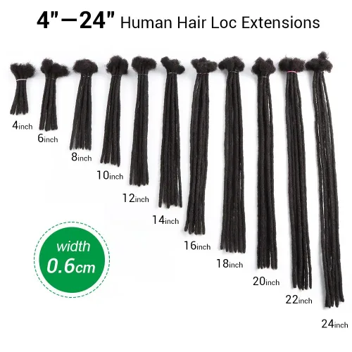 Extensiones de cabello humano real de 20 hebras para mujeres/hombres/niños, se pueden teñir, decolorar, rizar, 4 pulgadas, extensiones de rastas
