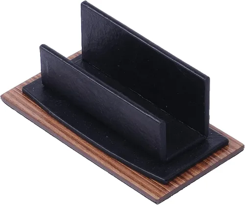 Miniatura 3 de Juego de escritorio de cuero, organizador de cuero, juego de escritorio de madera de nogal, producto de oficina, accesorios de escritorio