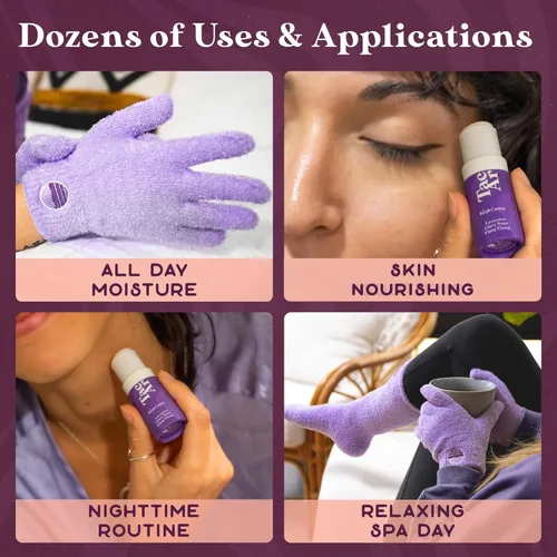 Miniatura 5 de Kit de spa de guantes y calcetines de PURPLE CANYON con aceites esenciales y bálsamo Guantes y calcetines morados infundidos con aloe vera