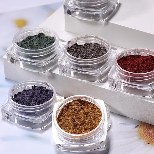 Miniatura 3 de Polvo de uñas de cromo gris y negro, polvo metálico para uñas, efecto espejo holográfico, polvo de cromo, polvo de otoño e invierno, pigmento