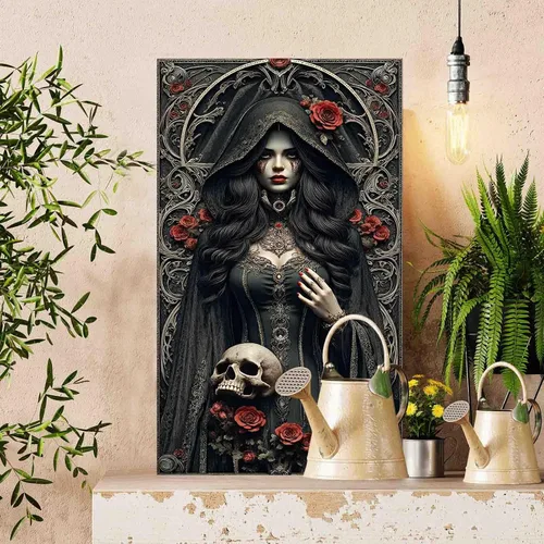 Miniatura 3 de Tucocoo Pintura por números para mujeres de la Edad Media para adultos sobre lienzo, cráneo, bricolaje, juego de pinturas acrílicas para Pintura por