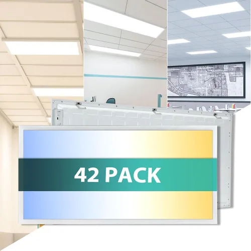 Miniatura 18 de Luz de panel plano LED de 1 x 4, 5000 K, 4000 K, 3000 K, 1 x 4, lámpara de techo LED Troffer Drop, 0-10 V regulable, 100-277 V, certificación ETL