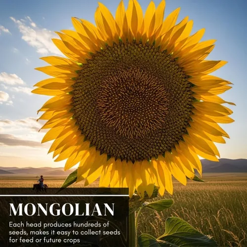 Miniatura 4 de Semillas de girasol de Mongolia – 10 semillas por paquete, fáciles de cultivar para un jardín diverso – Flores amarillas altas y vibrantes