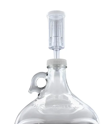 Miniatura 4 de FastRack fermentador de vino de vidrio incluye Airlock, capacidad de 1 galón, transparente (B00BEYREIW), 1 unidad (paquete de 1) y doble burbuja