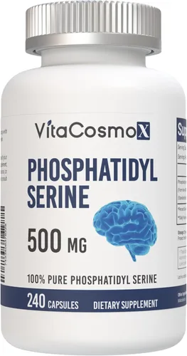 Fosfatidilserina, 500 mg, 240 cápsulas vegetales, 120 porciones, sin gluten, sin OMG y apto para vegetarianos