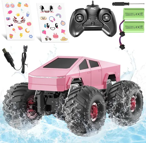 Miniatura 8 de Auto de Control Remoto Cyber Camión RC Juguete, 1:16 2.4GHz 4WD Todoterreno Anfibio Impermeable Camión Monstruo para Todo Terreno, Regalos
