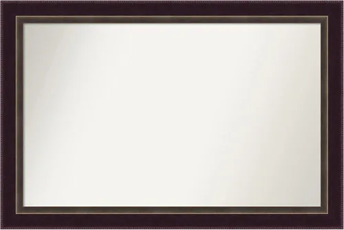 Miniatura 283 de Amanti Art Espejo de baño de bronce para sobre el fregadero, 24 x 24 pulgadas, espejo cuadrado de bronce Lara para tocador, marco de madera