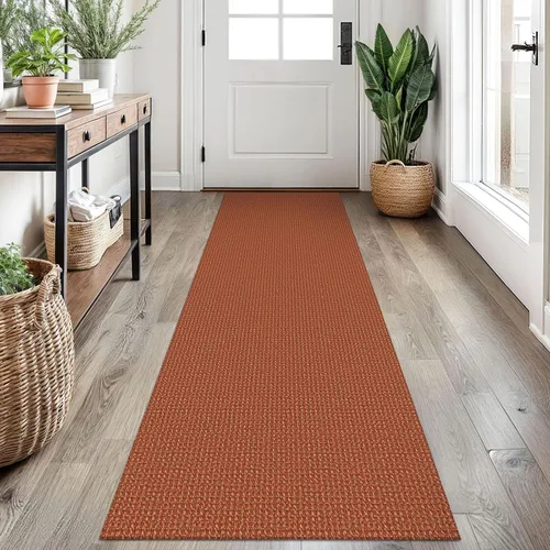 Miniatura 194 de EARTHALL Alfombra de pasillo 3x14 pies, alfombras lavables extra largas para pasillos, tejidas, antideslizante, alfombra trenzada para entrada
