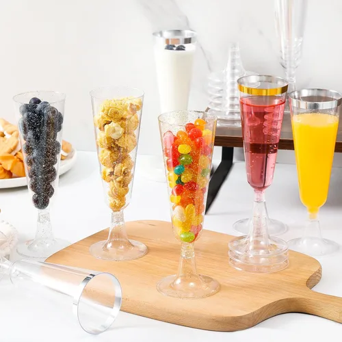 Miniatura 6 de SUREHOME - Copas de champán de plástico desechables transparentes, copas acrílicas de 5.5 oz para brindis de bodas, baby shower, fiesta