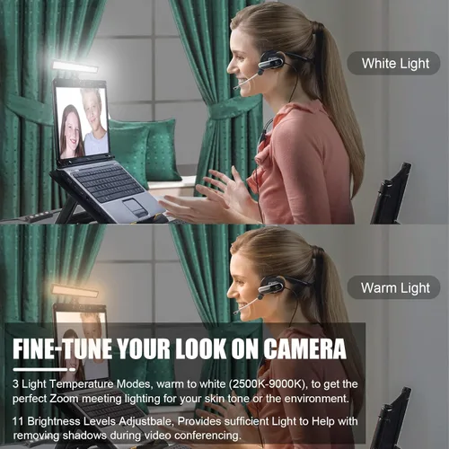 Miniatura 3 de luxceo Iluminación de videoconferencia, luz de zoom para trabajo remoto, iluminación de cámara web para laptop, llamadas de zoom, transmisión