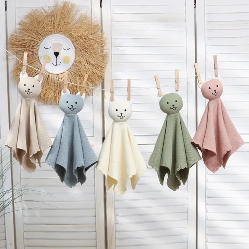 Miniatura 5 de LAWKUL Manta de seguridad suave para recién nacidos, niños y niñas, de punto para acurrucarse, cómoda, color camel, 16 x 16 pulgadas