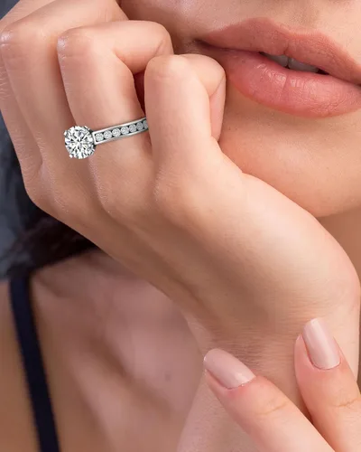 Miniatura 4 de PREVELI 3 Carat GRA Certified D VVS Moissanite Engagement Rings For Women Simulated Diamond Rings 925 Sterling Silver