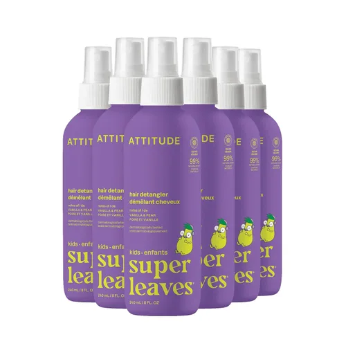 Miniatura 9 de ATTITUDE Desenredante de cabello sin enjuague para niños, producto sin enjuague verificado por EWG, ingredientes a base de plantas y minerales