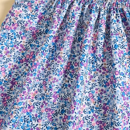 Miniatura 6 de MODNTOGA Vestido de verano floral para niña, manga con volantes, estampado de flores silvestres, vestido de playa para niña, vestido de princesa