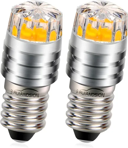 Miniatura 8 de Ruiandsion 2 unids 2W COB 3V E10 Base LED Actualización Bombilla Reemplazo para Linternas Antorcha LED Luz, Blanco
