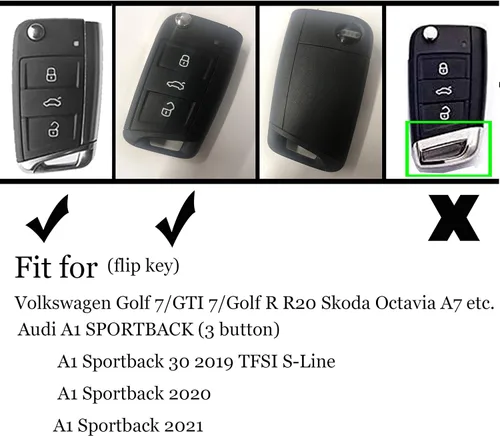 Miniatura 3 de ontto Funda para llavero con tapa para Audi A1 2020